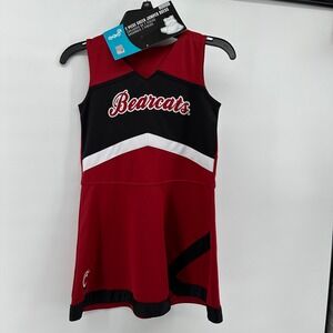 Gen2 Cincinnati Bearcats Kids Cheer Jumper Dress 2pc Set Red Black Size 6X NEW